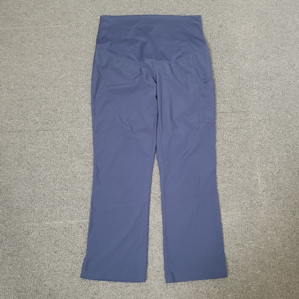 Med Couture Size M Maternity Scrub Pants Women Navy Blue 8727 Energy Stretch